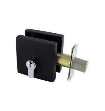 Double Cylinder Smooth Square Deadbolt 20mm Matt Black G2 Series