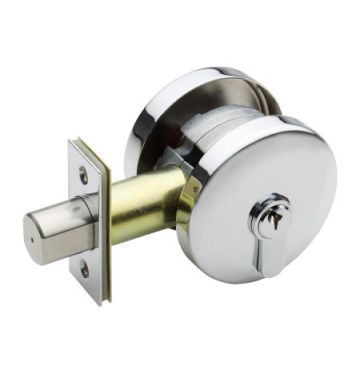 Single Cylinder Smooth Round Deadbolt 20mm Bright Chrome G2 Series