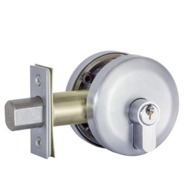 Double Cylinder Smooth Round Deadbolt 20mm Brushed Satin Chrome G2 Series