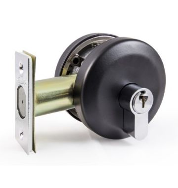 Double Cylinder Smooth Round Deadbolt 20mm Matt Black G2 Series