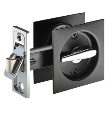 Cavity Door Square Lock Privacy Matt Black 