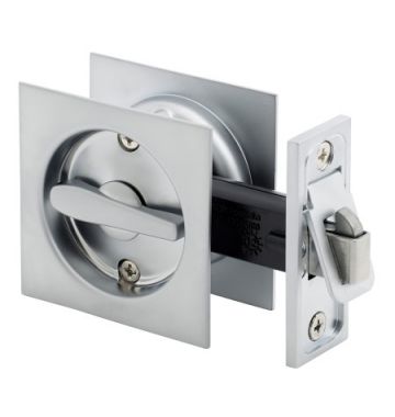 Cavity Door Square Lock Privacy Satin Chrome 