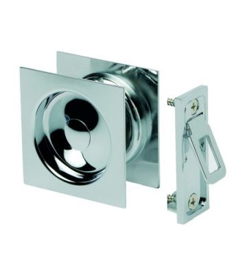 Cavity Door Square Lock Passage Bright Chrome 