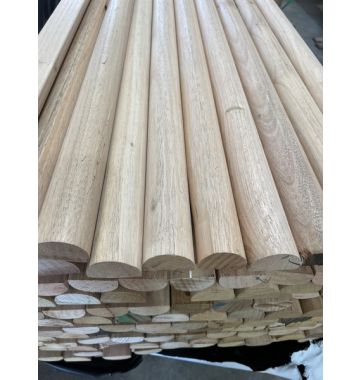 38x25mm Messmate Half Round Tasmanian Oak Dowels (price per lineal metre)