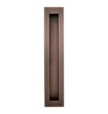 250mm Flush Rectangular Flush pull - Aged Brushed Copper 