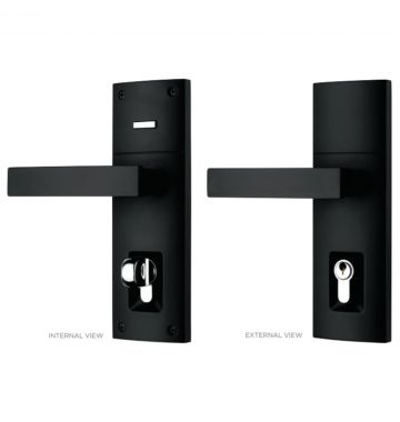 Angular Trilock Contemporary Double Cylinder Matt Black