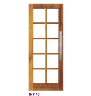 2040mm Corinthian Entry Door Infinity INF40 Merbau Clear Glass