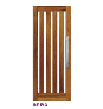 2040mm Corinthian Entry Door Infinity INF5VG Merbau Translucent